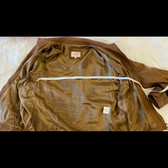 Italian Leather Jacket, Brown, Handmade in Italy - Picture 6 of 8